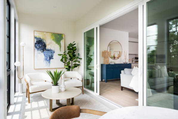 The Grove on Park Ayr Sunroom with View of Living Room